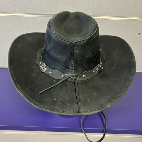Wide Leather Cowboy/ Cowgirl Western Hat - Picture 10 of 13